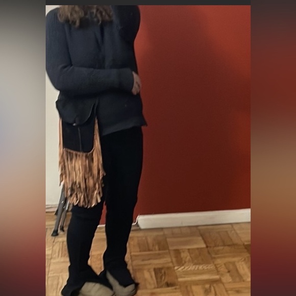 Boho suede calf skin/Leather fringe purse - Picture 2 of 8